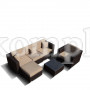 Плетеный модульный диван из искусственного ротанга YR822 Brown